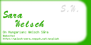 sara welsch business card